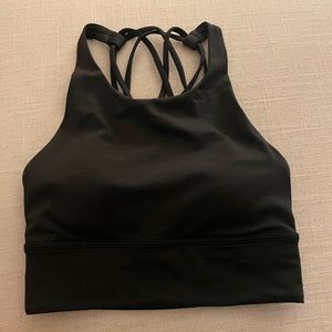 Lululemon Free to Be Highneck Longline Bra - Dark Green - Size 4